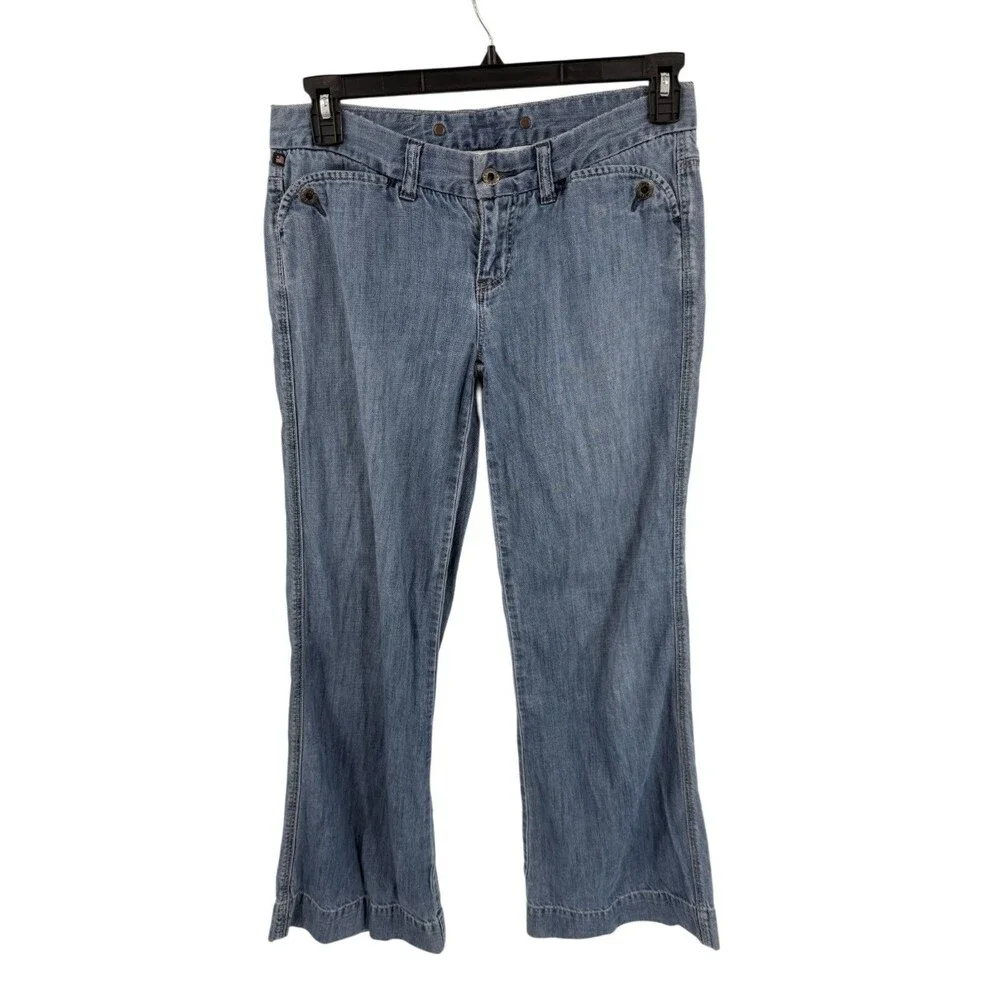 Vintage Ralph Lauren Jeans Women Size 8 Light Wash Bootcut Buckle Back Y2K